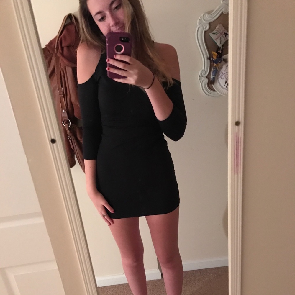 Navy Bodycon Dress with Cutouts